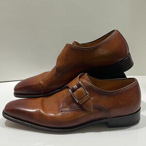 Magnanni Mansfeld Single Monk Strap Calfskin Dress Shoes Cognac